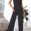CUPSHE Kimora One Shoulder Dots Straight Jumpsuit