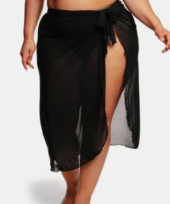 CUPSHE Love Los Angeles Ruffled Knotted Plus Size Maxi Skirt Cover Up Cover Ups