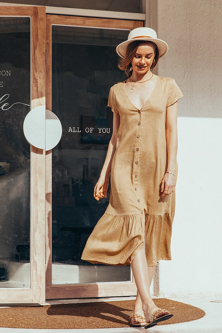 CUPSHE Gabriela V-neck Ruffle A-Shape Dress Dresses