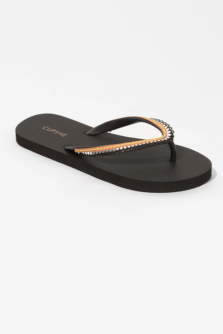 CUPSHE Primorsko Black Toe Post Flip Flops Accs & Clothing