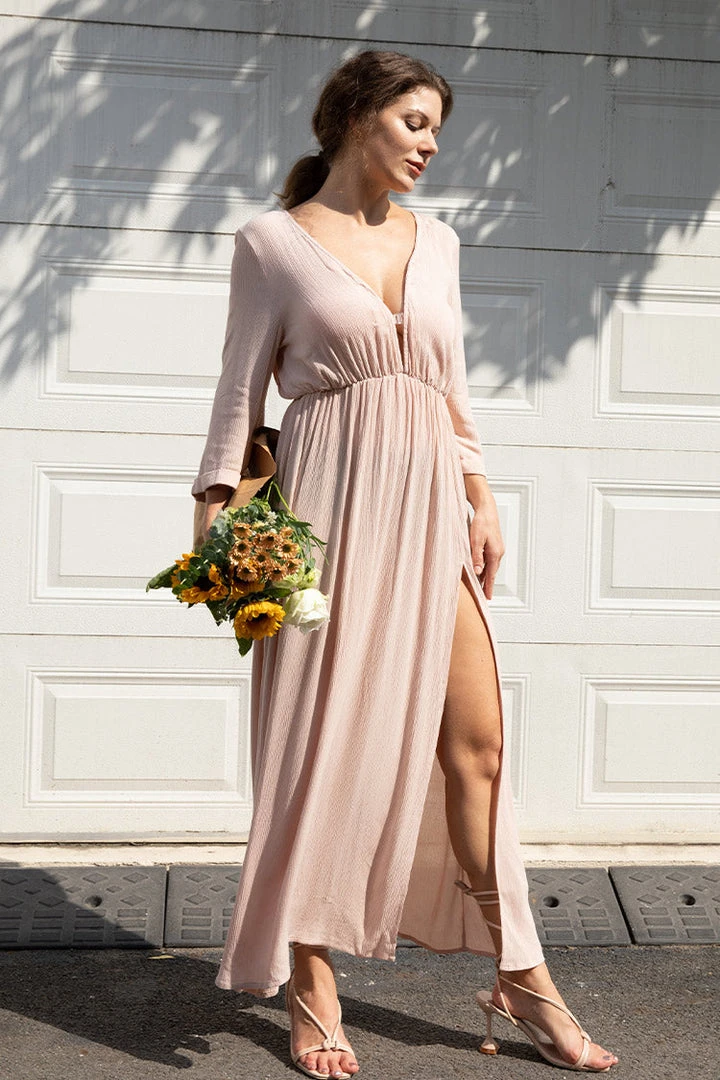 CUPSHE Cover Ups Jaylee Long Sleeves Split Cover Up Dress