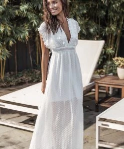 CUPSHE Jenny Pull Over Lace Trims Smocking A-Shape Dress Dresses