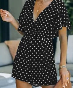 CUPSHE Accs & Clothing Lara Above-the-knee Fitted Dots Jumpsuit