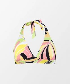 CUPSHE Palm Beach Night Molded Halter Bikini Top Plus Size