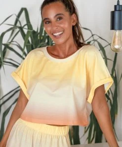 CUPSHE Citrus Groove Ombre Print Sweatshirt