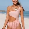 CUPSHE Madelynn One Shoulder Cutout One Piece Swimsuit One Pieces