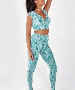 CUPSHE Accs & Clothing Pandora Snake V-neck Crop High Waisted Matching Set