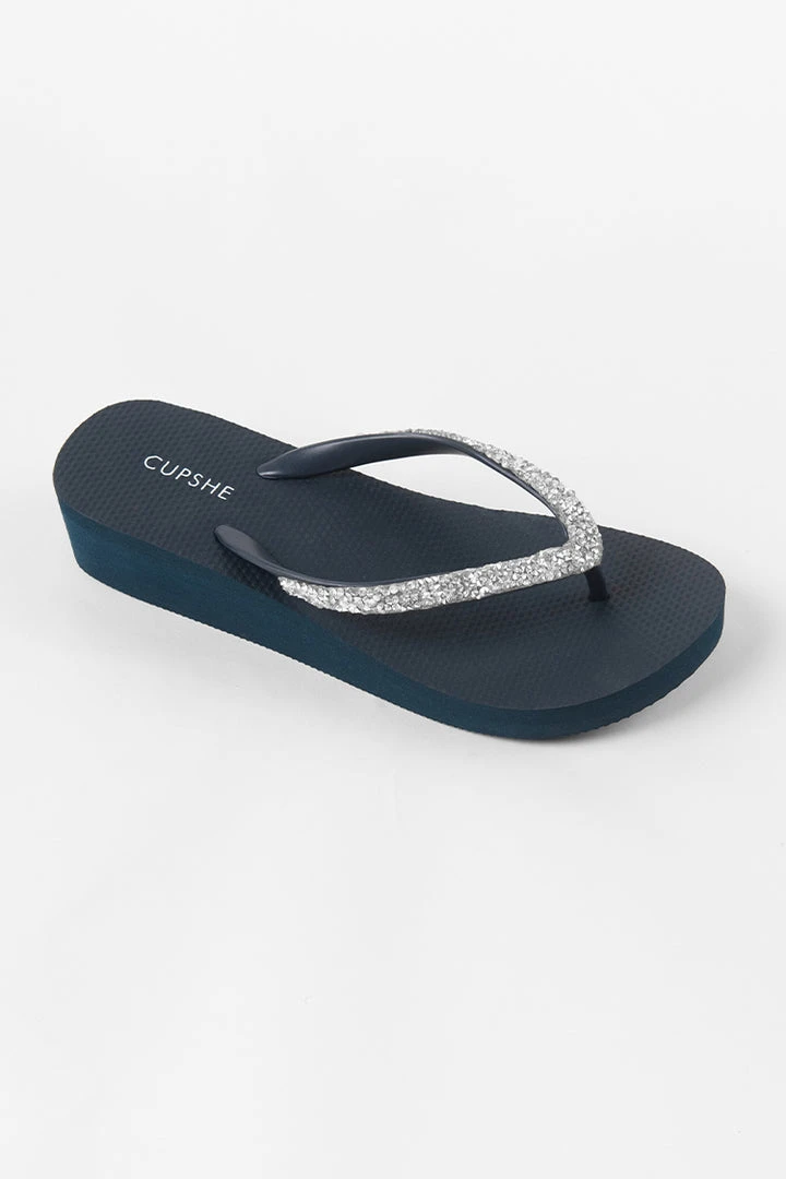 CUPSHE Baker Beach Navy Crystal Sandals Accs & Clothing
