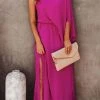 CUPSHE Zyanya One Shoulder Dolman Sleeve Chiffon Dress Dresses
