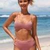 CUPSHE Halle Pink Cutout High Waisted Bikini Bikinis