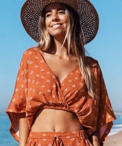 CUPSHE Diane Geometric Print Cover Up Top Cover Ups