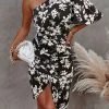 CUPSHE Dresses Margot One Shoulder Mid Length Floral Dress