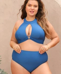 CUPSHE Swimwear UP TO 70% OFF Summer Of Love High Neck O-Ring Tummy Control Plus Size Bikini