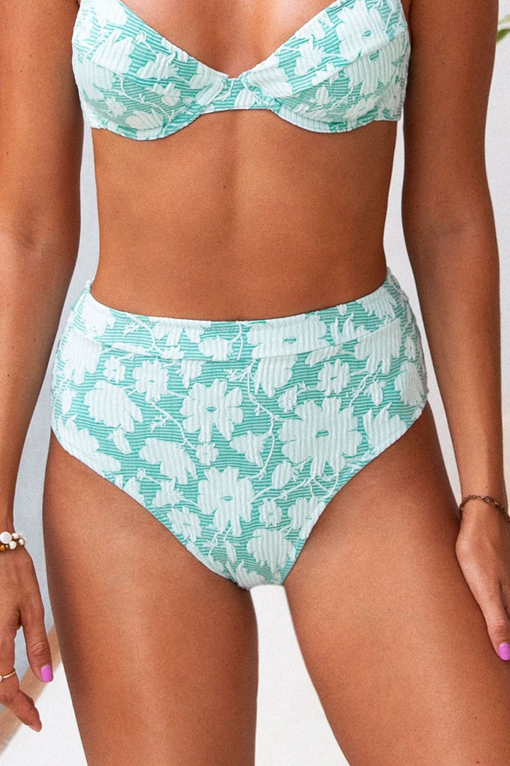 CUPSHE Jane Floral High Waisted Bikini Bottom Bikinis