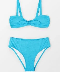 CUPSHE Summer Of Love Blue Back Hook Bunny Tie Bikini Set Swimwear BOGO 40% OFF
