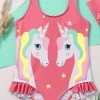 CUPSHE Unicorn Ruffled One Piece Swimsuit For Toddler Girls And Girls