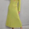 CUPSHE Green Dresses Nadine Plunge O-ring Maxi Cover Up