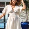 CUPSHE Maritza V-neck Short Sleeve Elastic Waist Dress Dresses