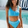 CUPSHE Zuri Button Front Scoop Bikini
