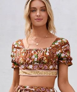 CUPSHE Harper Ditsy Cover Up Crop Top