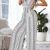CUPSHE Accs & Clothing Germaine Sleeveless Tie Front Stripes Jumpsuit