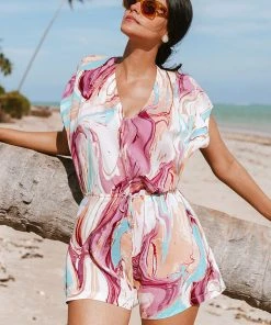 CUPSHE Marble Swirl Romper