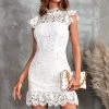 CUPSHE Claire Short Length Lace Trims Dress