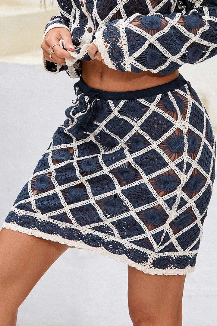 CUPSHE Rosalee Elastic Waist Crochet Skirt Cover Ups