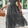 CUPSHE Ariyah Frill Ruching Mid Length Dress Dresses