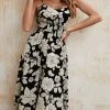 CUPSHE Clarette V-neck Tropical Print Slip A-shape Dress