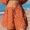 CUPSHE Diane Geometric Print Drawstring Waist Shorts