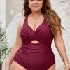 CUPSHE Keep It Cool Molded Twist Front Tummy Control Plus Size One Piece Swimwear BOGO 40% OFF