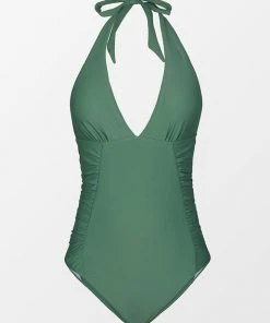 CUPSHE Greenland Aurora Ruched Backless Tummy Control One Piece Swimsuit One Pieces