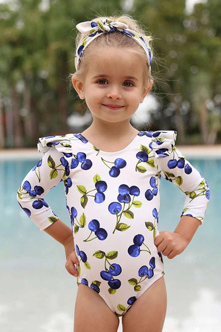 CUPSHE Blueberry Print One Piece Swimsuit For Toddler Girls And Girls One Pieces