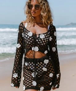 CUPSHE Rocio Scoop Long Sleeve Cover Up Cover Ups