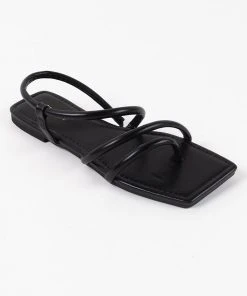 CUPSHE Marni Black Flat Open Toe Sandals