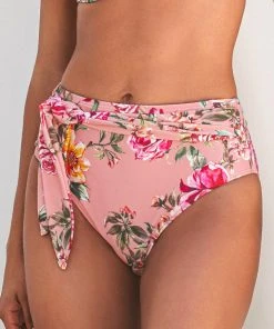 CUPSHE Rosy Outlook Sash High Waist Bikini Bottom Bikinis
