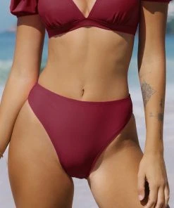 CUPSHE Keep It Cool Cheeky High Leg High Waist Bikini Bottom Bikinis
