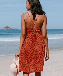 CUPSHE Dresses Camryn Lace Up Back Slip Dress