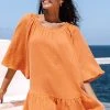 CUPSHE Summer Dresses 2022 Sarina Round Neckline Ruffled Cover Up