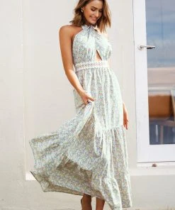 CUPSHE Dresses Maritza Backless Halter Neck Ditsy Dress