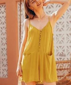 CUPSHE Ayla V-neck Thin Straps Romper Accs & Clothing