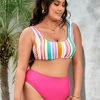 CUPSHE Street Art Scoop High Waist Tummy Control Plus Size Bikini