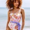 CUPSHE Selah Tropical Smocked One Piece Swimsuit One Pieces