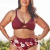 CUPSHE Swimwear UP TO 70% OFF Quinn Floral High Waisted Plus Size Bikini Bottom