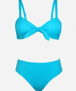 CUPSHE Summer Of Love Blue Back Hook Bunny Tie Bikini Set Swimwear BOGO 40% OFF