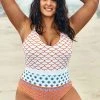 CUPSHE Fish Scales Printed Plus Size One Piece Swimsuit