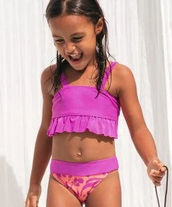 CUPSHE Swimwear UP TO 70% OFF Girls’ Wild At Heart Ruffle Bandeau And Wide Band Hipster Set