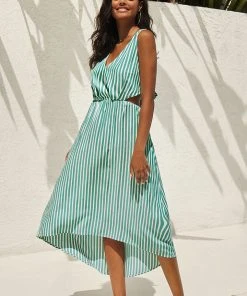 CUPSHE Aileen Striped Back Tie Maxi Dress Dresses