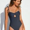CUPSHE One Pieces Romantic Garden Cinched Front Shoulder One Piece Swimsuit
